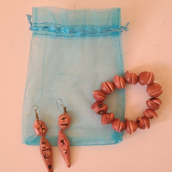 Womens Fashion Jewelry Hook Dangling Earrings Geometric with Bracelet - Picture 5 of 5